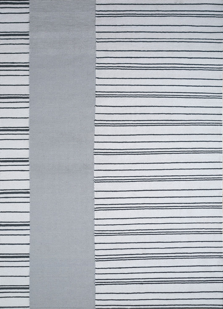 indusbar grey and black wool flat weaves Rug - HeadShot