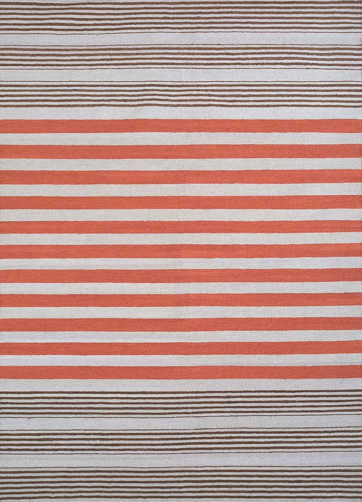 indusbar red and orange wool flat weaves Rug - HeadShot