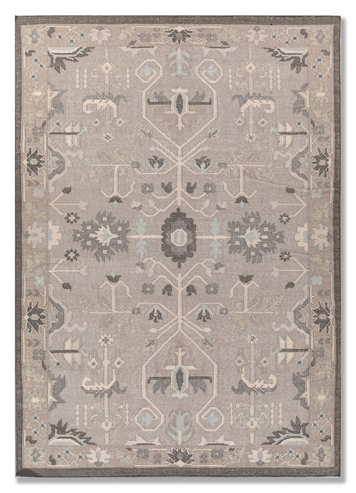bedouin grey and black wool flat weaves Rug - HeadShot