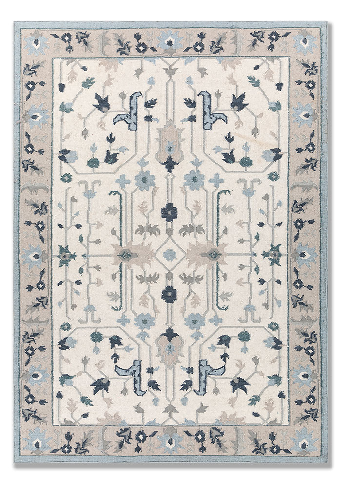 bedouin ivory wool flat weaves Rug - HeadShot