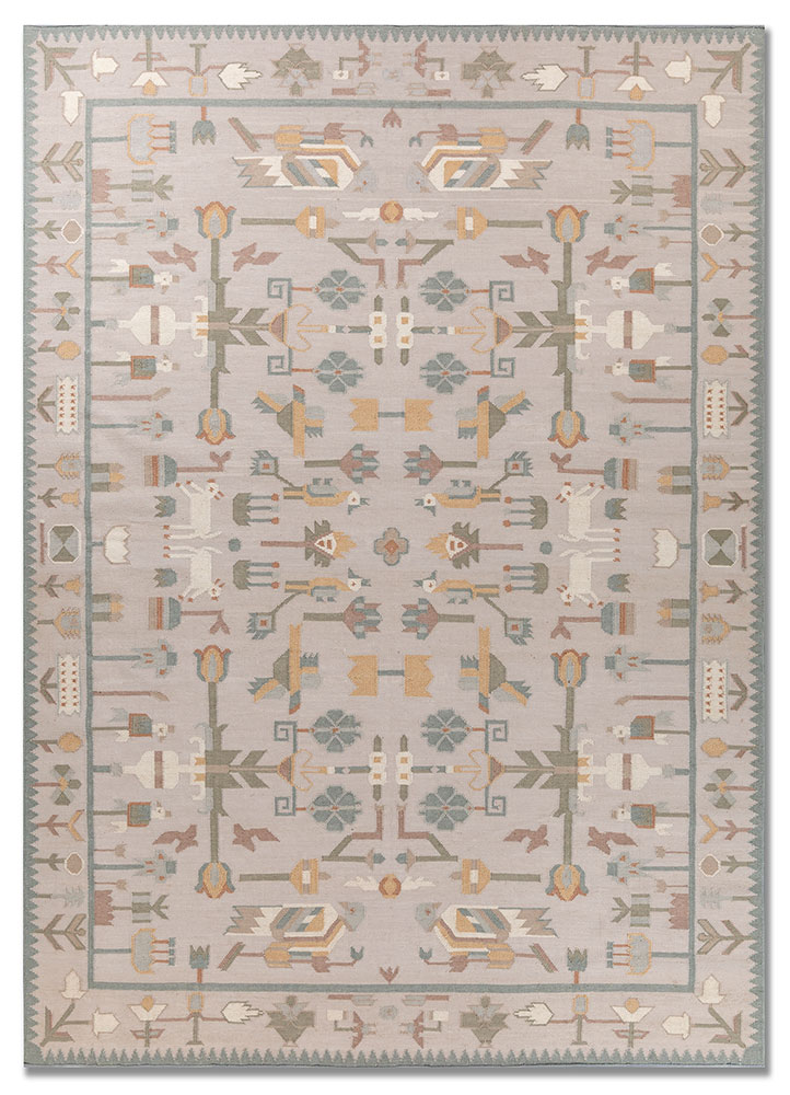 bedouin ivory wool flat weaves Rug - HeadShot