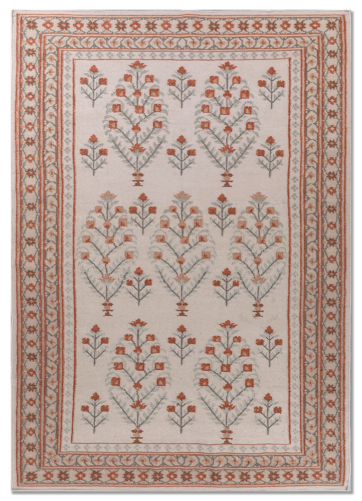 bedouin ivory wool flat weaves Rug - HeadShot