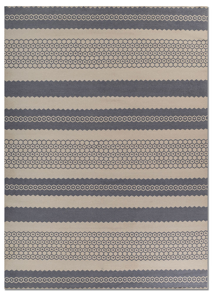indusbar grey and black wool flat weaves Rug - HeadShot