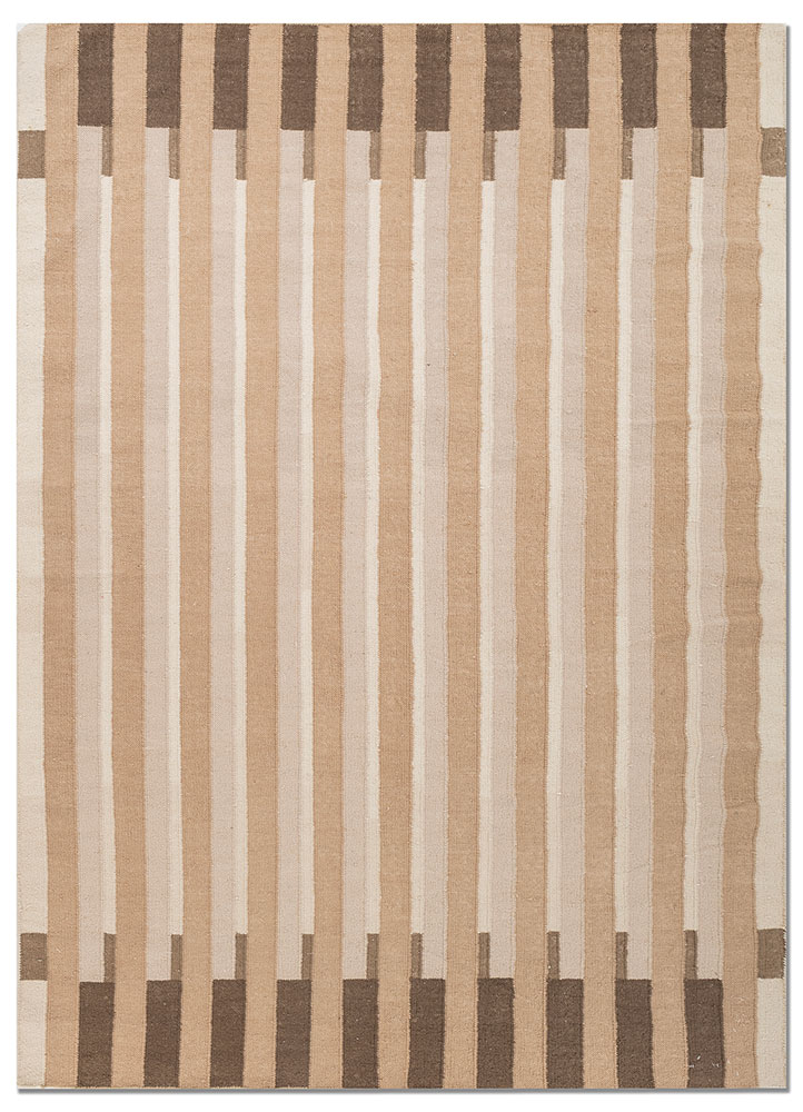 indusbar grey and black wool flat weaves Rug - HeadShot