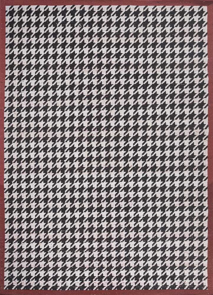 alhambra grey and black wool and viscose flat weaves Rug - HeadShot