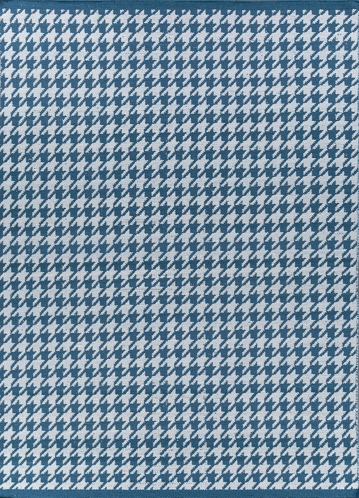 alhambra blue wool flat weaves Rug - HeadShot