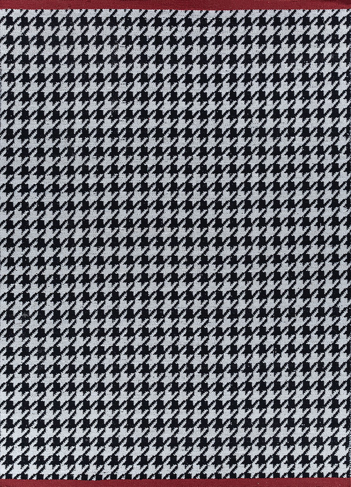alhambra grey and black wool flat weaves Rug - HeadShot