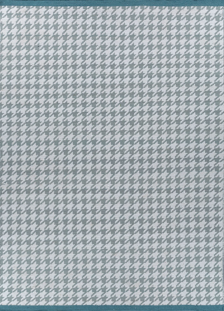 alhambra blue wool flat weaves Rug - HeadShot