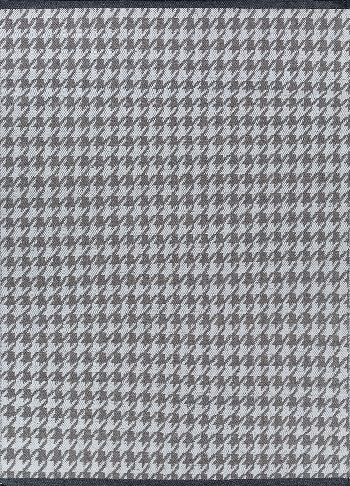 alhambra grey and black wool flat weaves Rug - HeadShot