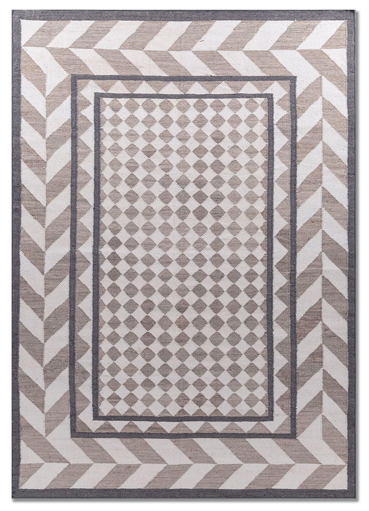 alhambra ivory wool flat weaves Rug - HeadShot