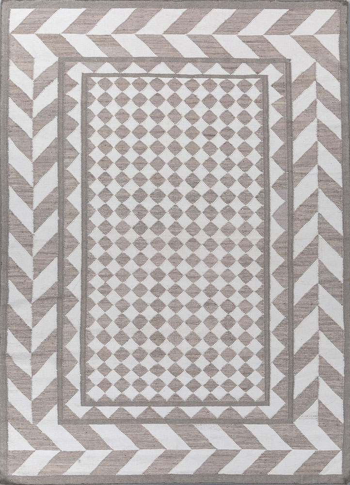 alhambra ivory wool flat weaves Rug - HeadShot