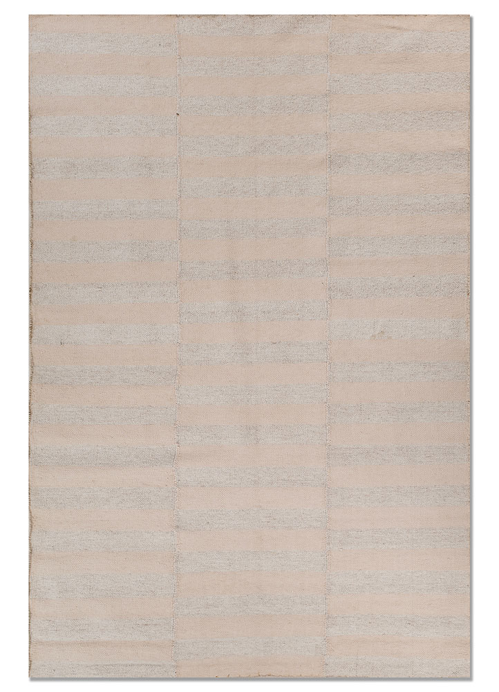 indusbar ivory wool and viscose flat weaves Rug - HeadShot