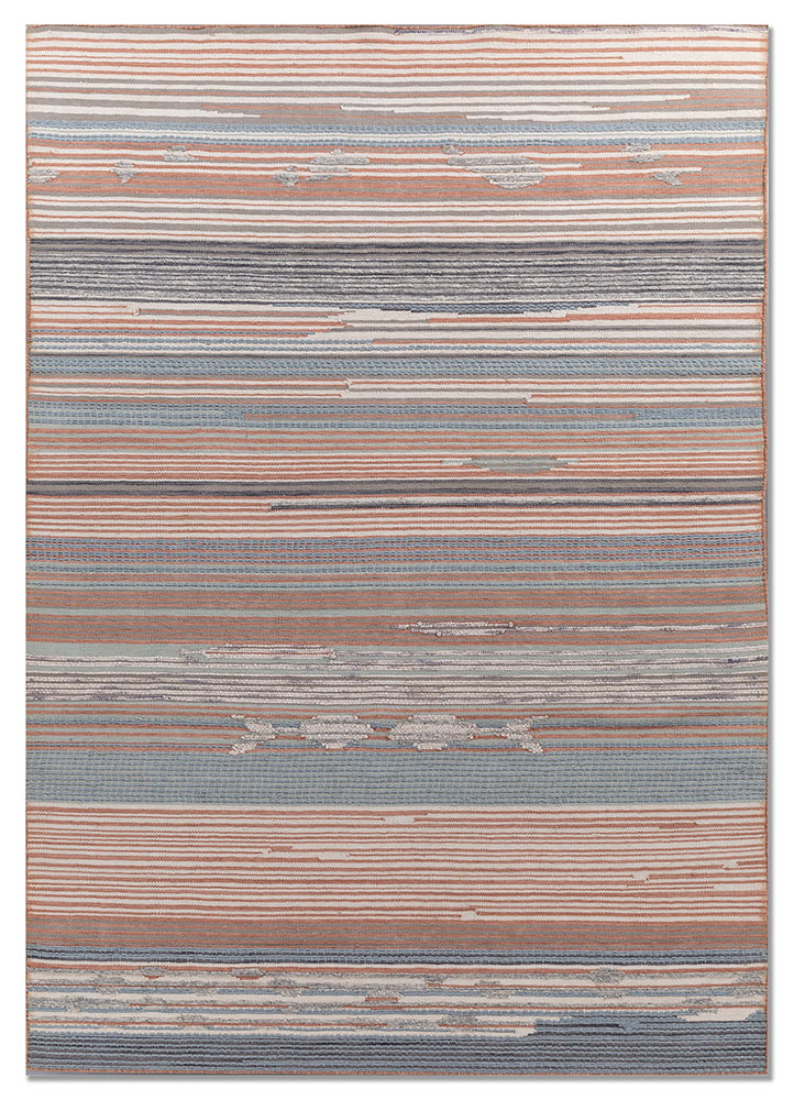 indusbar red and orange wool flat weaves Rug - HeadShot