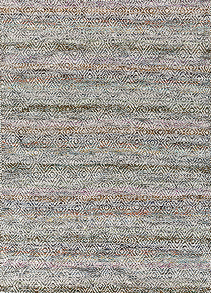 abrash grey and black wool and viscose flat weaves Rug - HeadShot