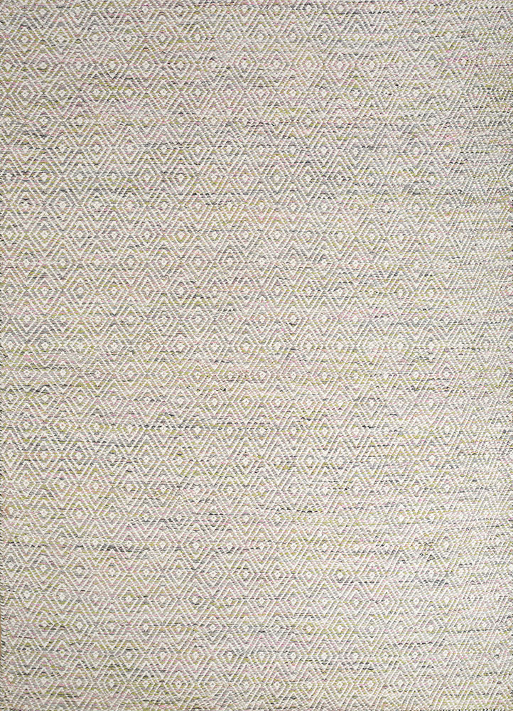 abrash beige and brown wool and viscose flat weaves Rug - HeadShot