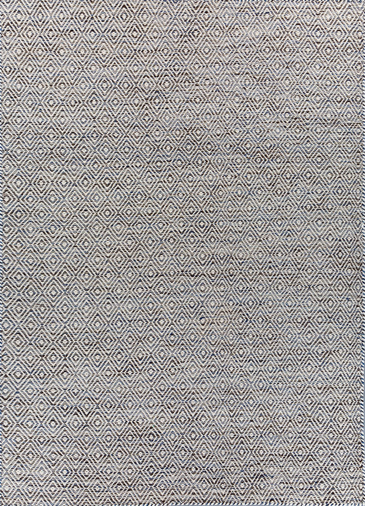 abrash beige and brown wool and viscose flat weaves Rug - HeadShot