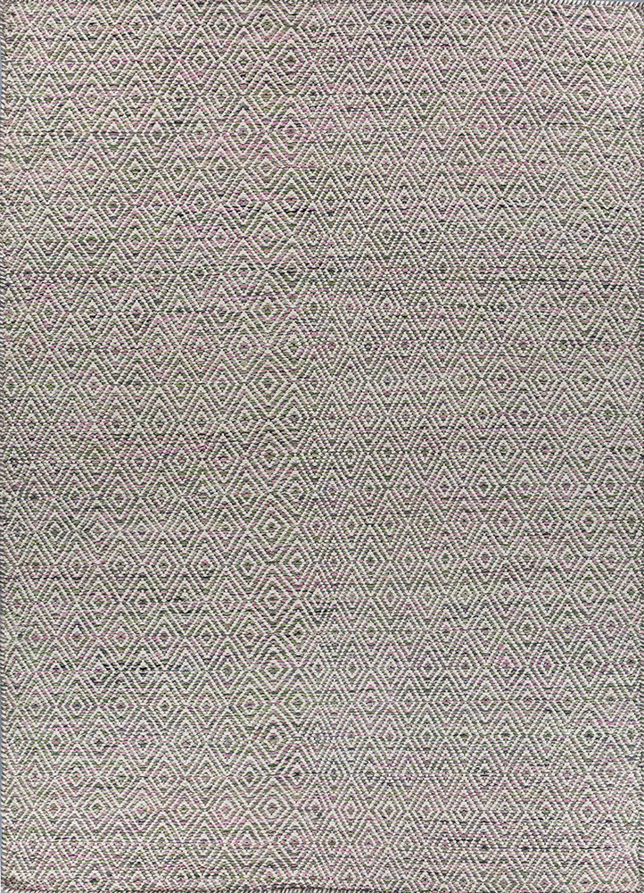 abrash pink and purple wool and viscose flat weaves Rug - HeadShot