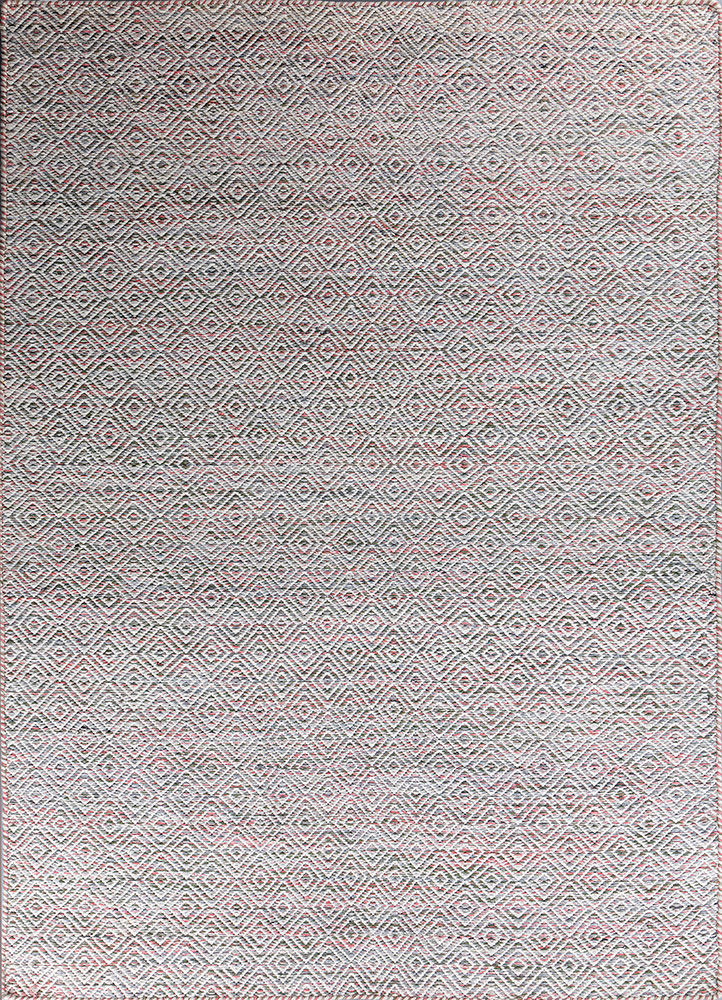 abrash pink and purple wool and viscose flat weaves Rug - HeadShot
