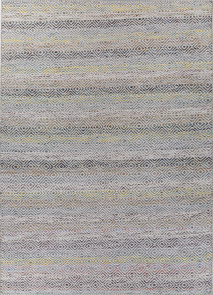 abrash gold wool and viscose flat weaves Rug - HeadShot
