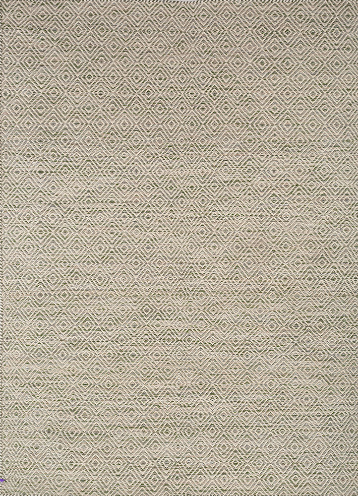 abrash blue wool and viscose flat weaves Rug - HeadShot
