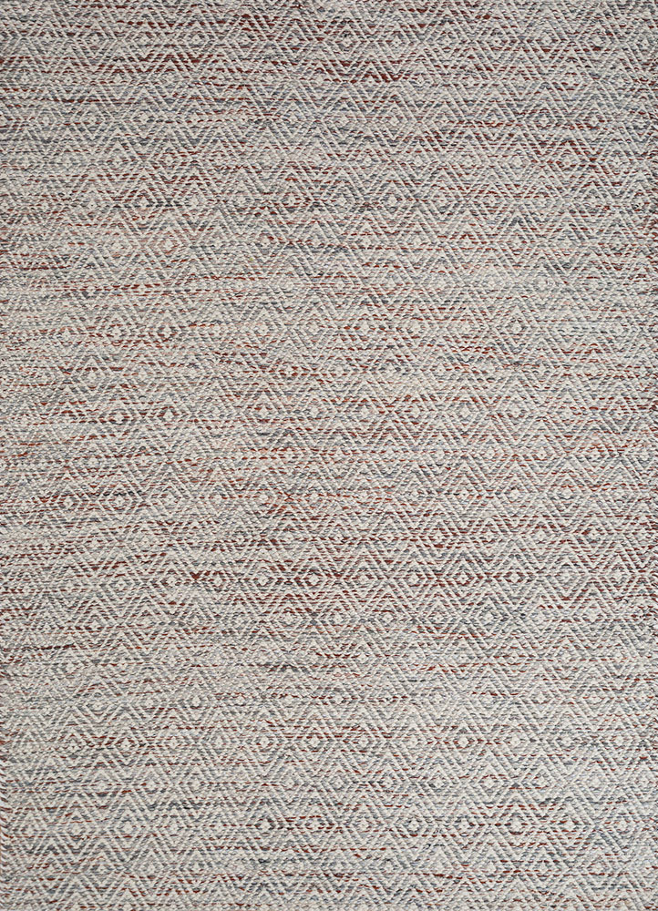 abrash red and orange wool and viscose flat weaves Rug - HeadShot