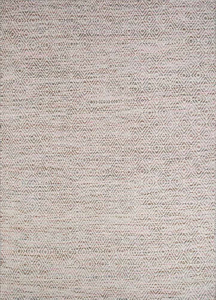 abrash beige and brown wool and viscose flat weaves Rug - HeadShot