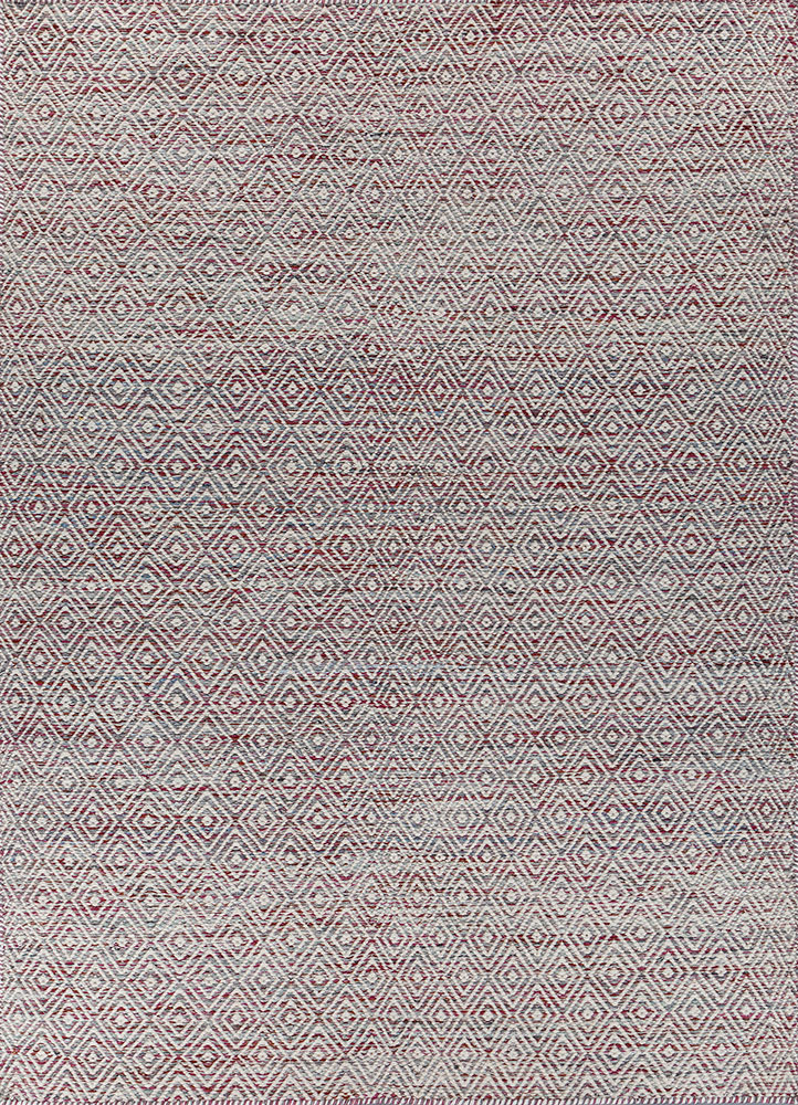 abrash pink and purple wool and viscose flat weaves Rug - HeadShot