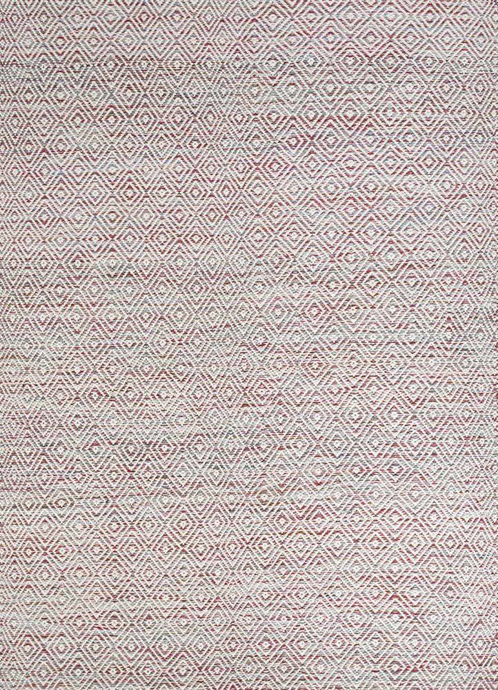 abrash blue wool and viscose flat weaves Rug - HeadShot