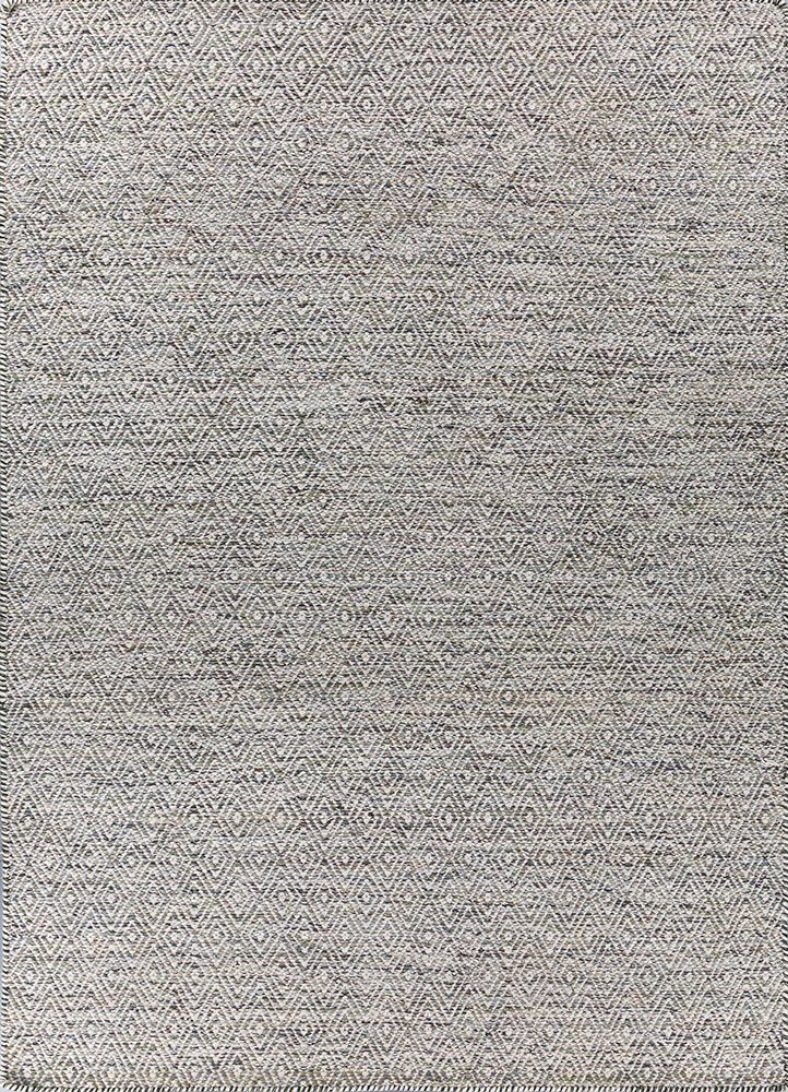 abrash grey and black wool and viscose flat weaves Rug - HeadShot