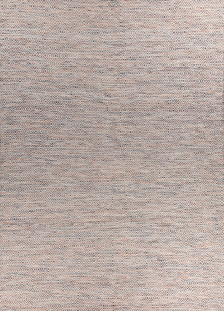 abrash red and orange wool and viscose flat weaves Rug - HeadShot