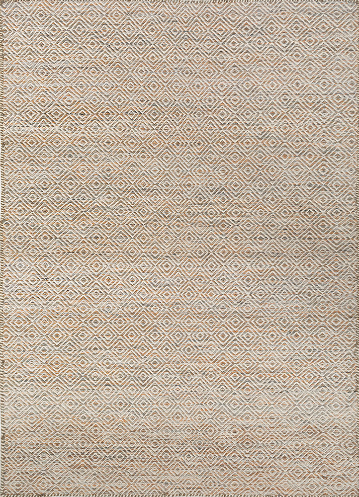 abrash red and orange wool and viscose flat weaves Rug - HeadShot