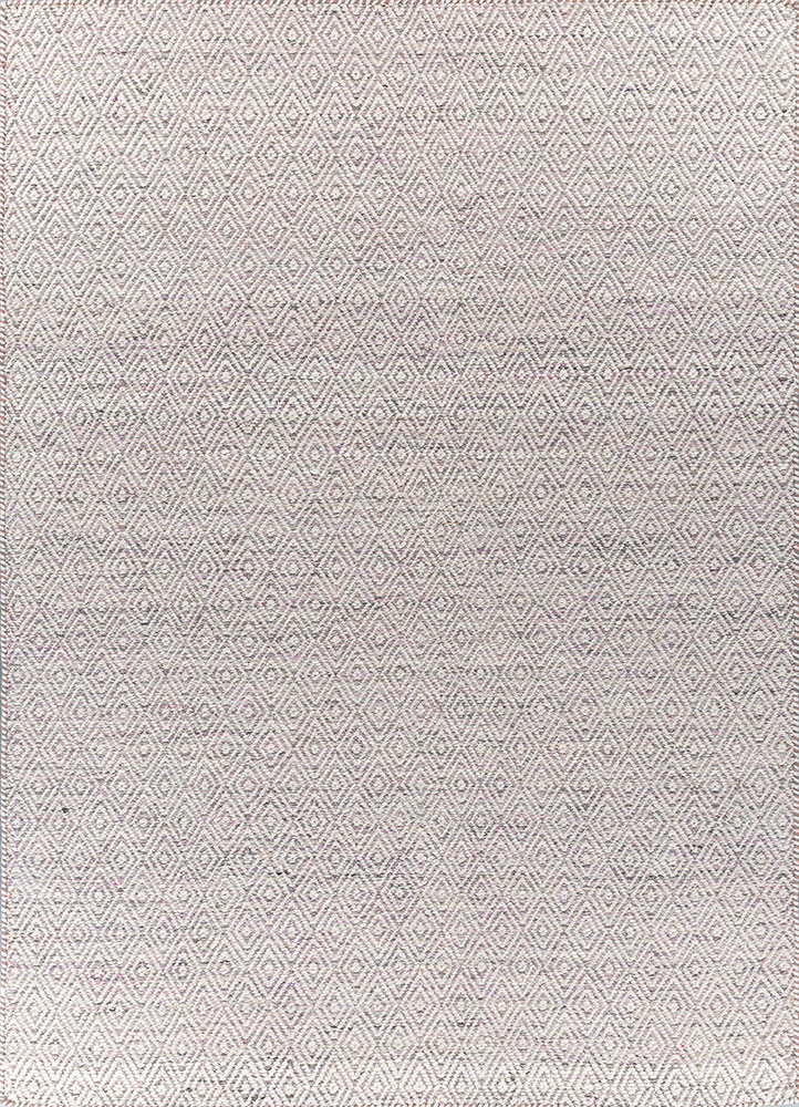 abrash pink and purple wool and viscose flat weaves Rug - HeadShot
