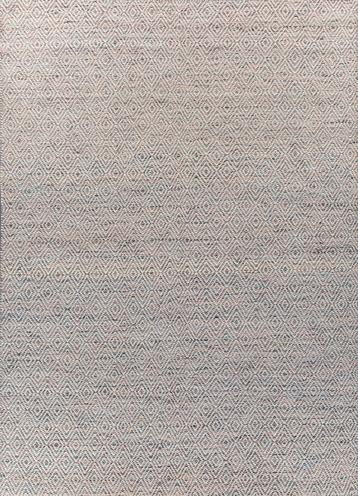 abrash pink and purple wool and viscose flat weaves Rug - HeadShot
