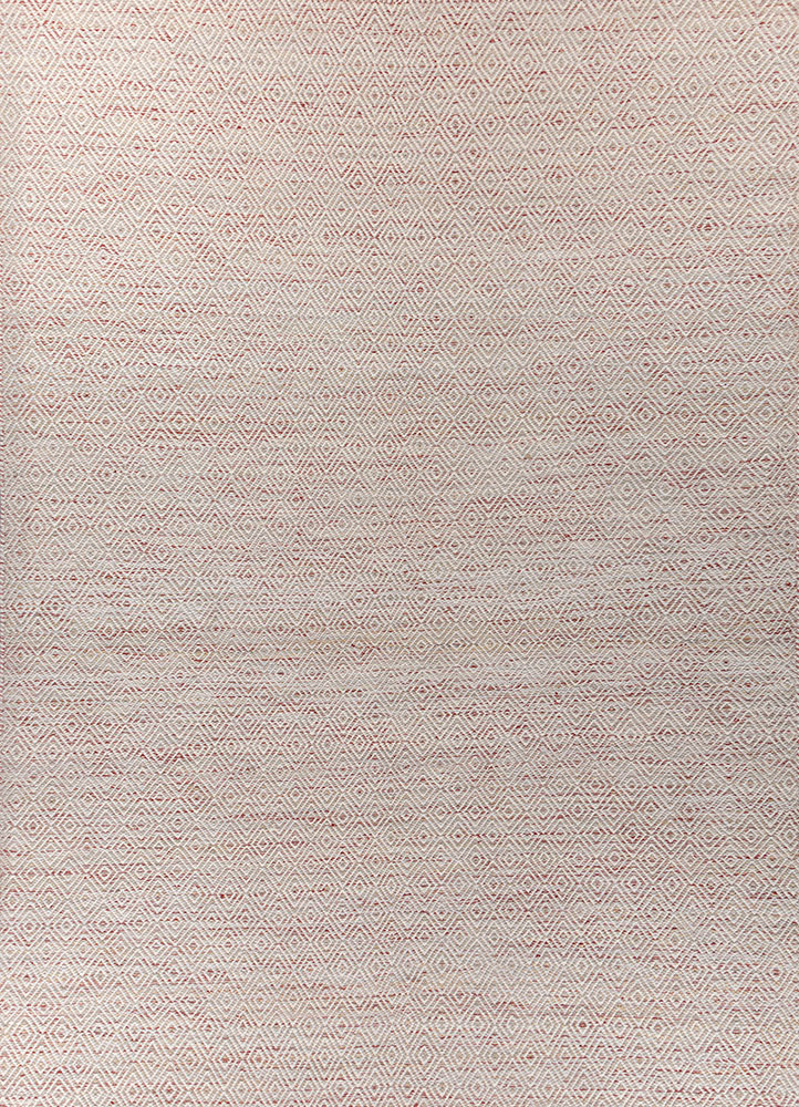 abrash red and orange wool and viscose flat weaves Rug - HeadShot