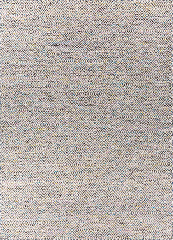 abrash pink and purple wool and viscose flat weaves Rug - HeadShot