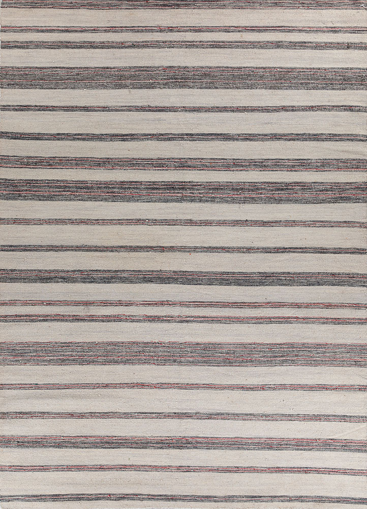 abrash grey and black wool and viscose flat weaves Rug - HeadShot