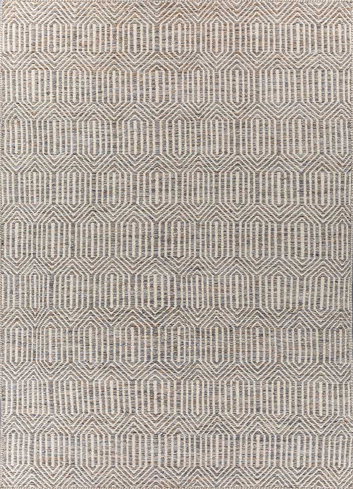 abrash grey and black wool and viscose flat weaves Rug - HeadShot