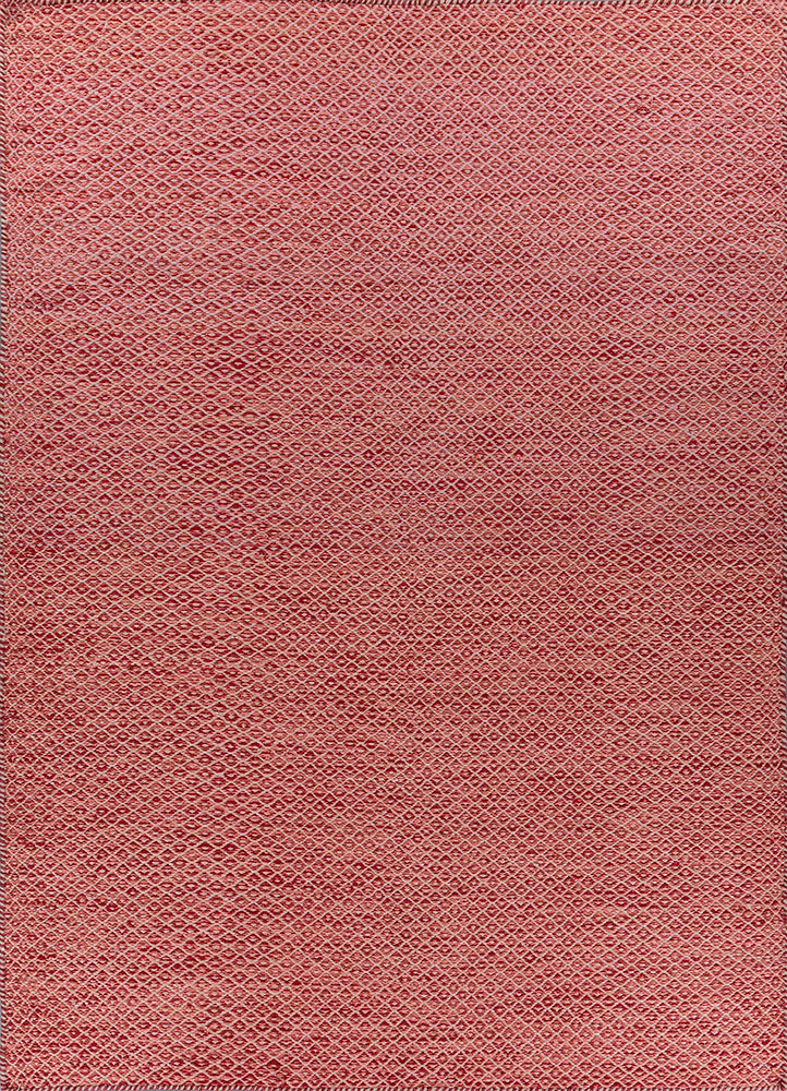 abrash red and orange wool and viscose flat weaves Rug - HeadShot