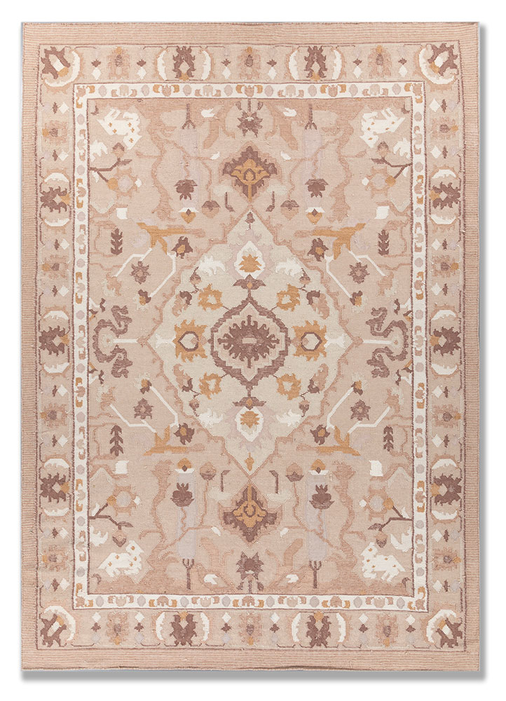 bedouin red and orange wool and viscose flat weaves Rug - HeadShot
