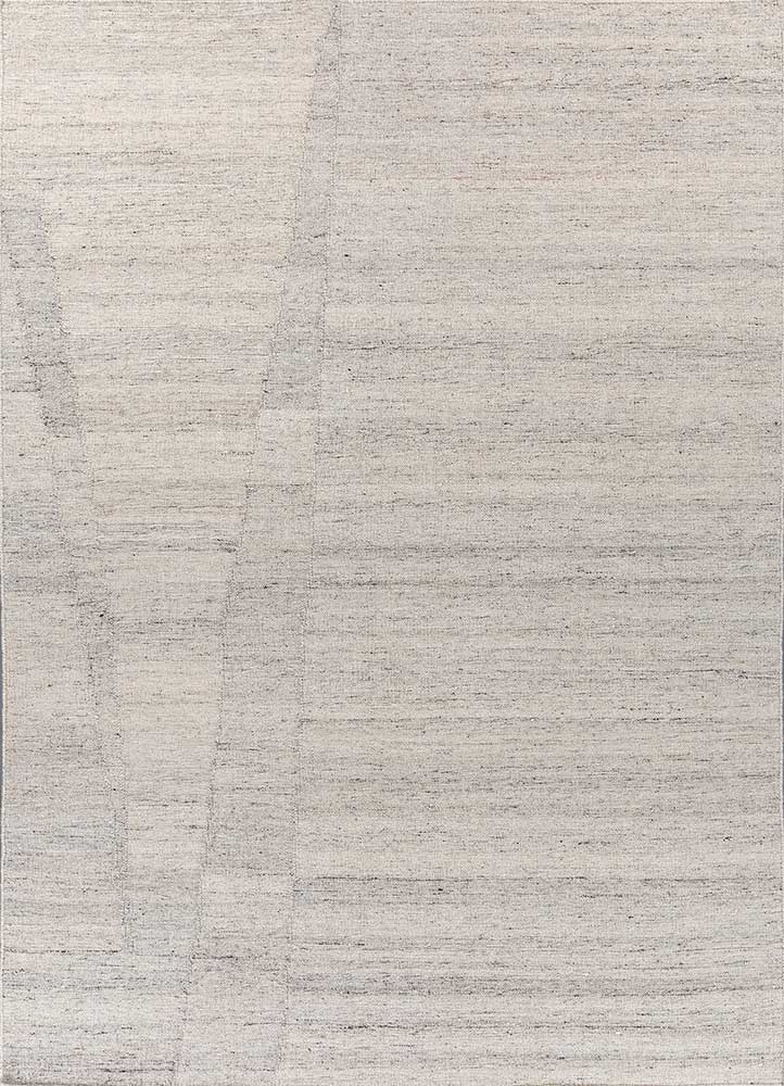 abrash beige and brown wool and viscose flat weaves Rug - HeadShot