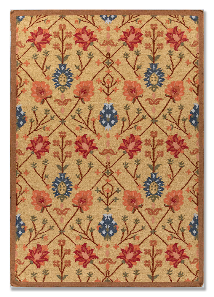 bedouin gold wool flat weaves Rug - HeadShot
