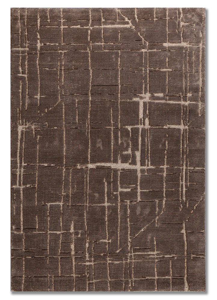 blythe beige and brown acrylic hand knotted Rug - HeadShot