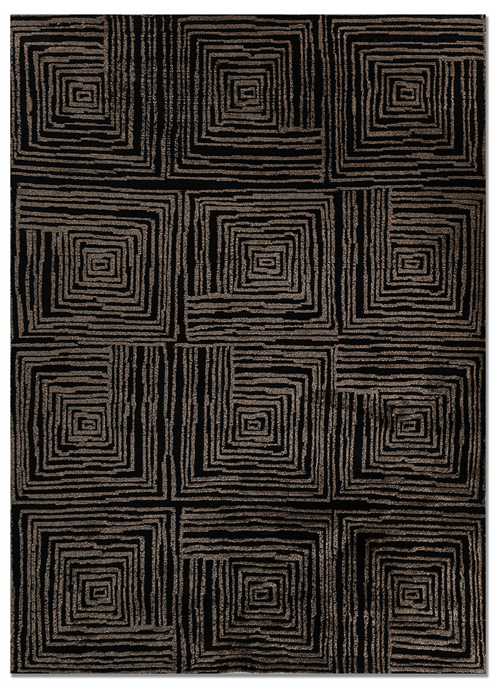 verve grey and black acrylic hand knotted Rug - HeadShot