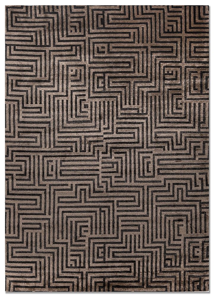blythe beige and brown acrylic hand knotted Rug - HeadShot