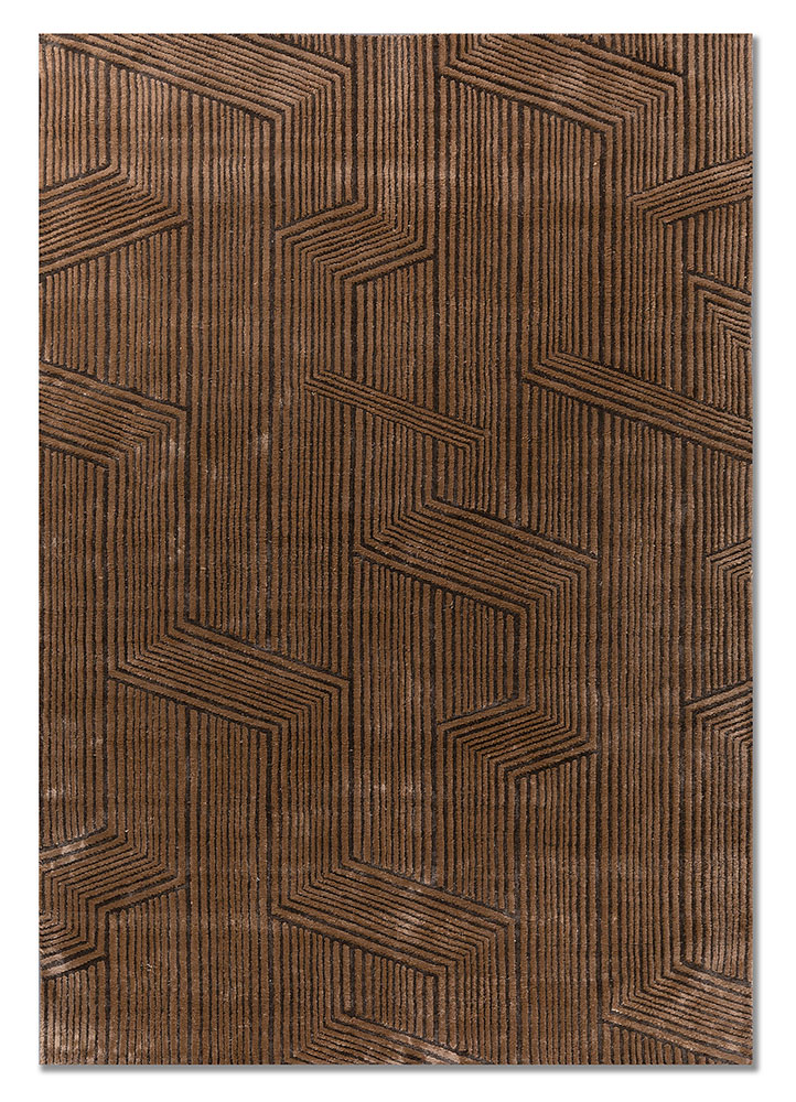 blythe beige and brown acrylic hand knotted Rug - HeadShot