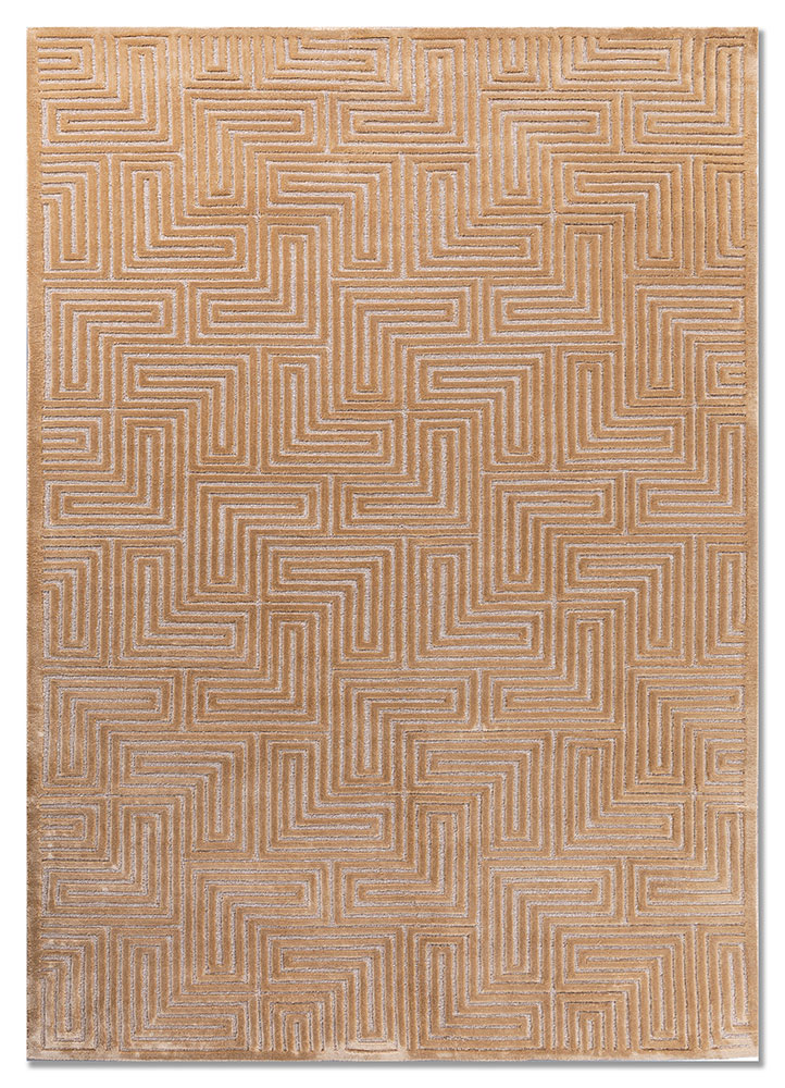 blythe beige and brown acrylic hand knotted Rug - HeadShot