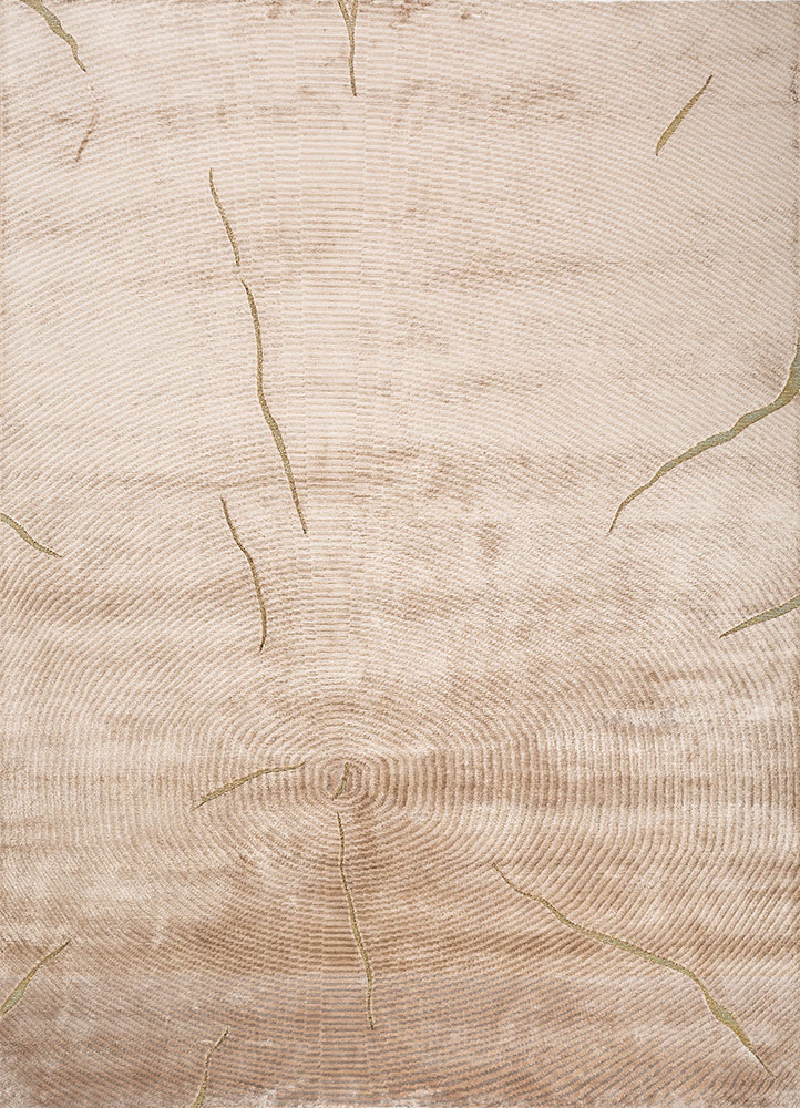 azalea beige and brown bamboo silk hand knotted Rug - HeadShot