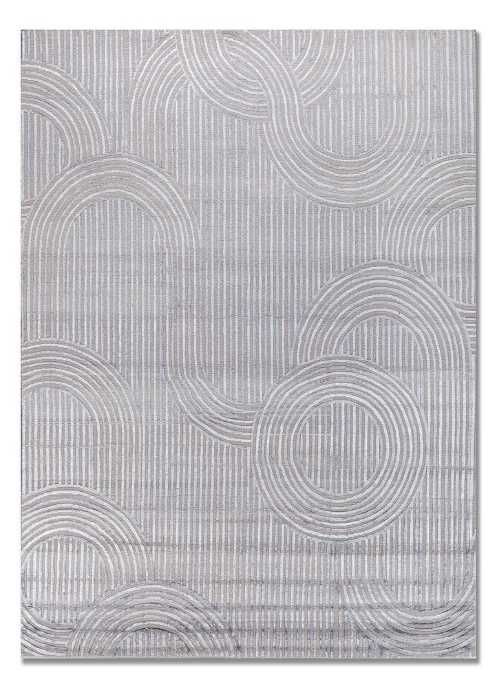 azalea grey and black wool and bamboo silk hand knotted Rug - HeadShot