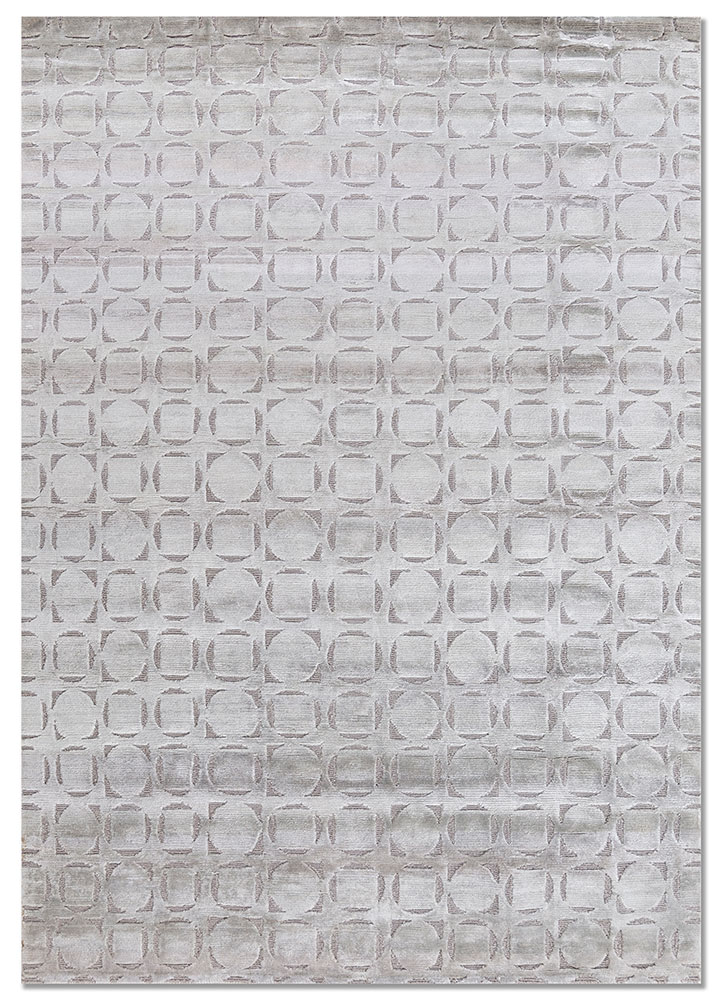 azalea grey and black wool and bamboo silk hand knotted Rug - HeadShot