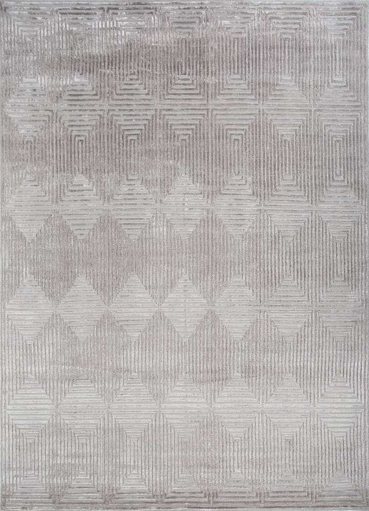 azalea grey and black wool and bamboo silk hand knotted Rug - HeadShot